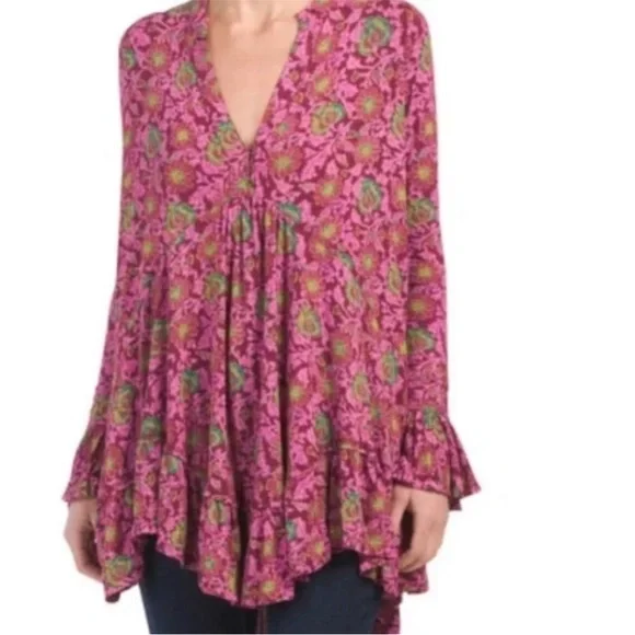 Free People NWT ($108 retail!) Olivia Printed Tunic Top/Dress 🌺 - Picture 1 of 10